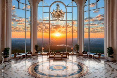 Luxury Interior Shows Sunse...