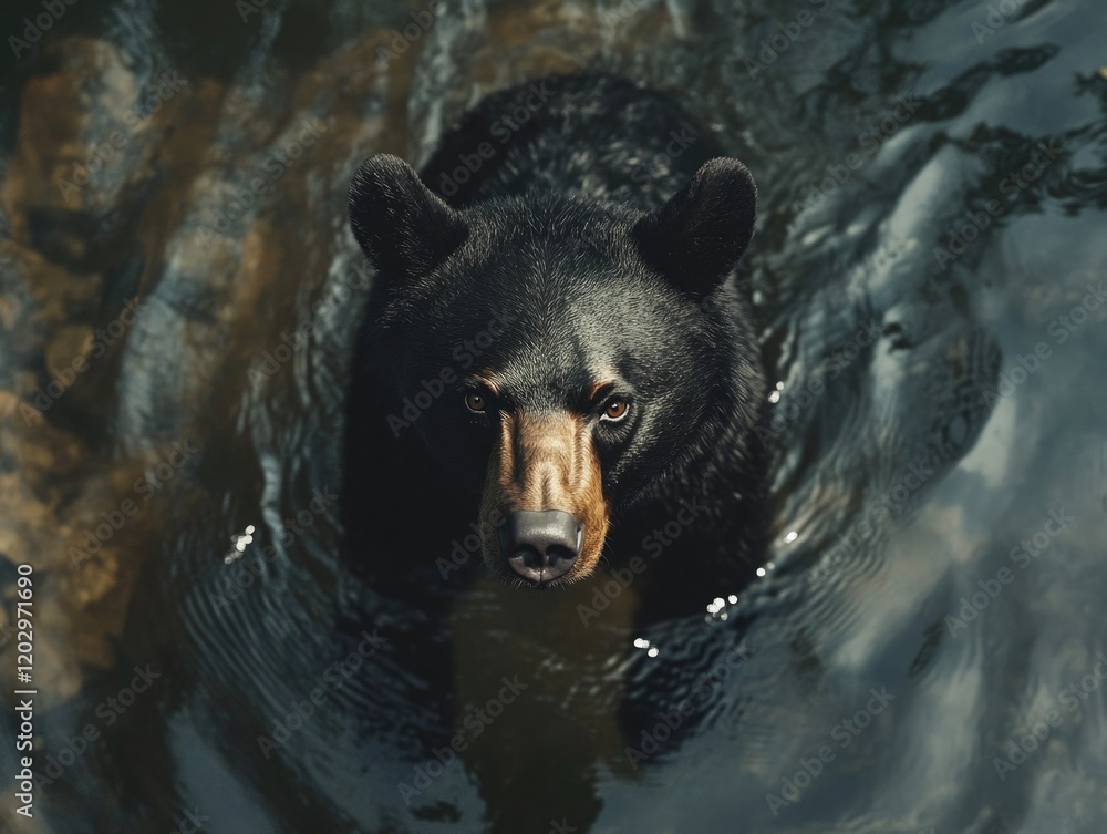 Black bear swimming Black bear swimming