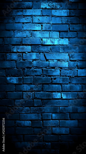 Dark Blue Brick Wall Textur...