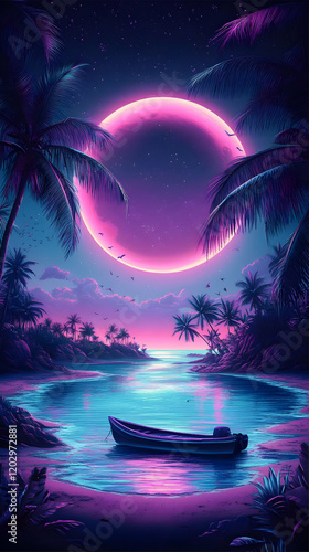 Tropical Beach Illustration...