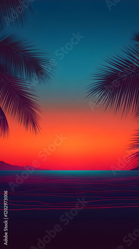 Tropical Sunset Meets Neon ...