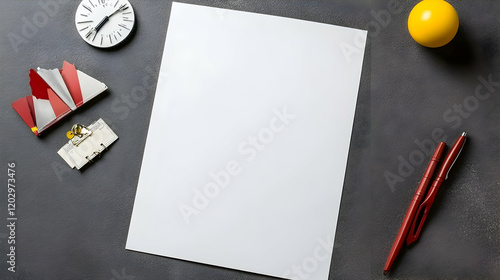 Blank Paper Sheet on Dark T...
