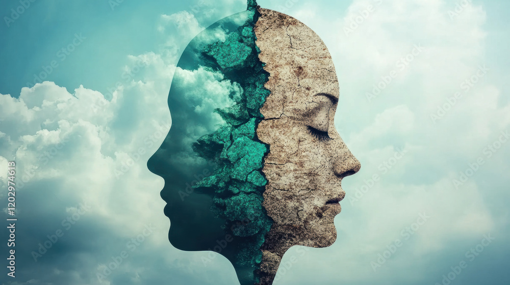 Bipolar Disorder, A visually striking image representing bipolar disorder with chaotic elements, showcasing high fidelity and a unique artistic style.