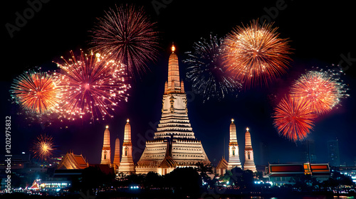 Fireworks Explode Over Temp...