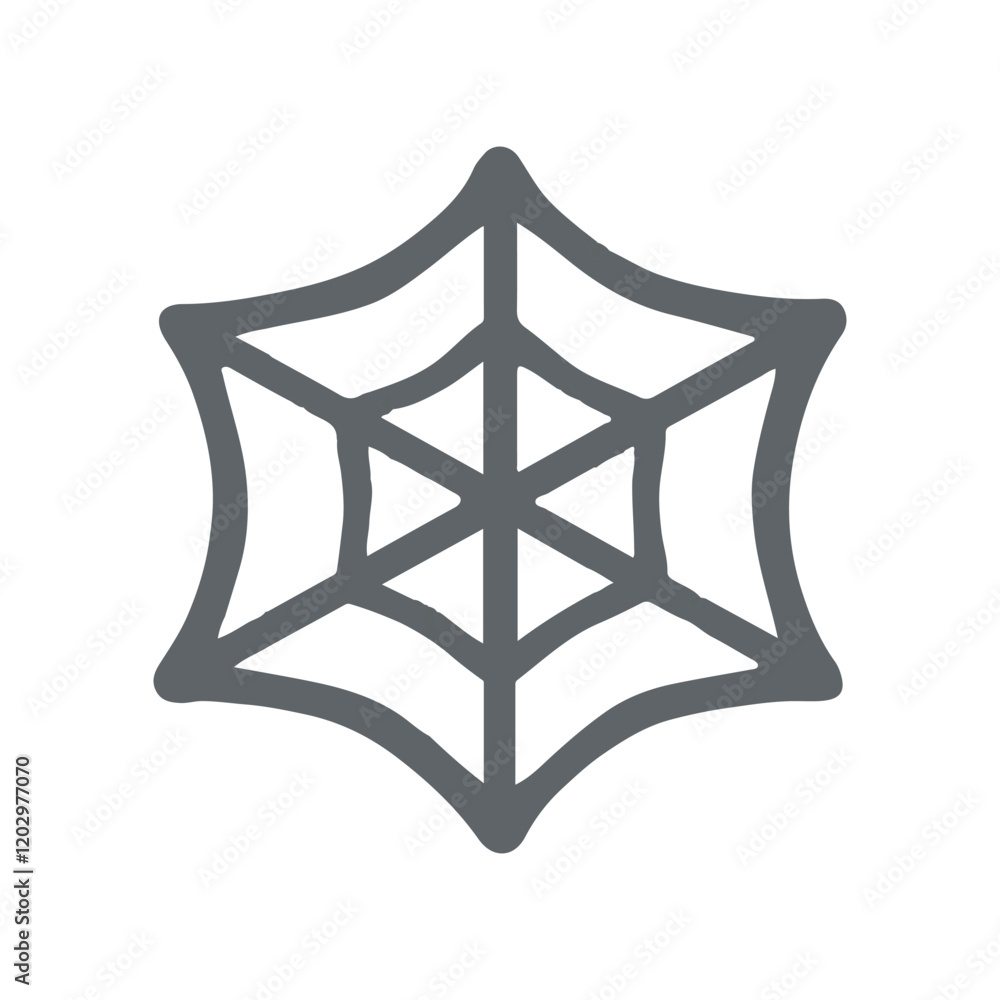 Spider web icon on white background.  Vector illustration. 