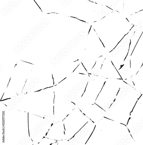 Texture soil dry crack background pattern. Black grunge effect on white background.
Broken transparent glass vector template for a design background