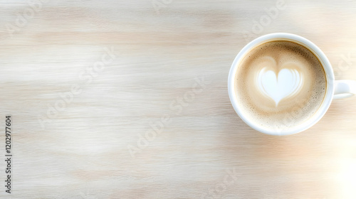 Coffee cup with heart latte...