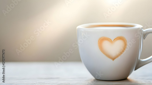 A White Coffee Cup Displays...