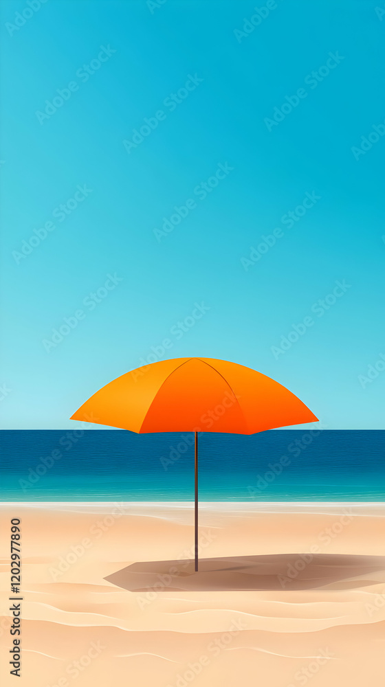Beach Umbrella Illustration Summer Vacation Beach Umbrella Illustration Summer Vacation