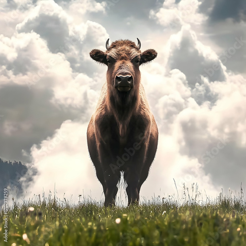 Majestic Bull Stands Proudl...