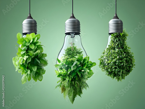 Three Hanging Light Bulbs F...