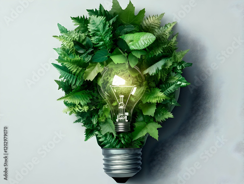 Glowing Light Bulb Filled w...