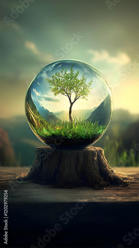 Tree Grows Inside a Glass G...