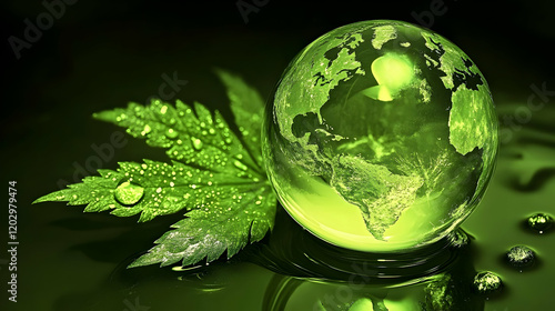 Green Earth Globe Rests on ...
