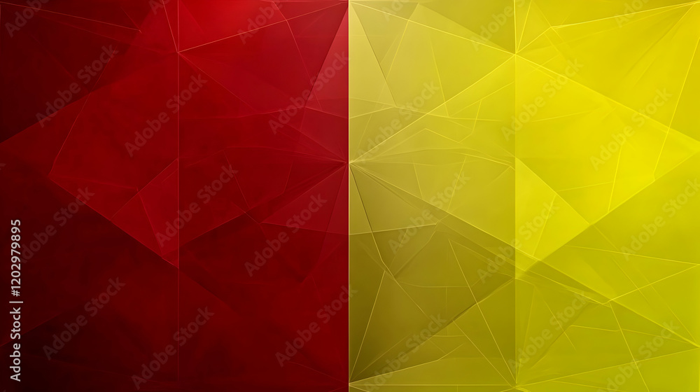 Obraz premium Red and Yellow Abstract Background Creates a Dynamic Visual with Geometric Shapes and Lines