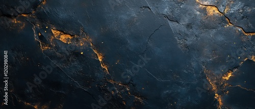 Panel kuchenny z motywem A blue and gold wave with glittery specks.