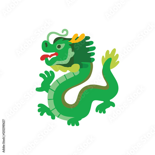 green dragon cartoon emoji illustration.