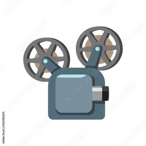 Film Projector illustration on white background. 