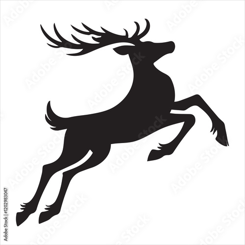 Graceful Reindeer Silhouette Vector for Festive Decorations
