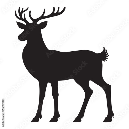 Simple Reindeer Silhouette Vector Design for Winter Art
