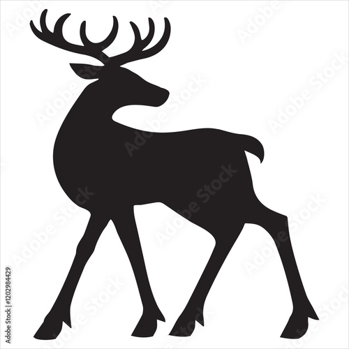 Beautiful Reindeer Silhouette Vector for Christmas Projects
