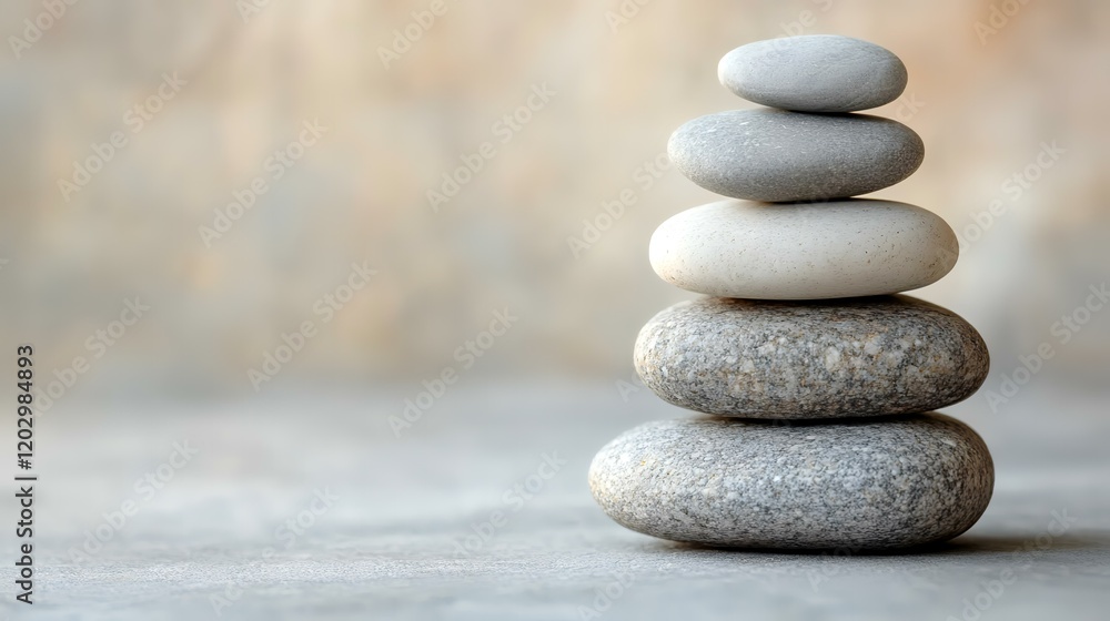 Balanced stones zen garden serenity; peaceful background Balanced stones zen garden serenity; peaceful background