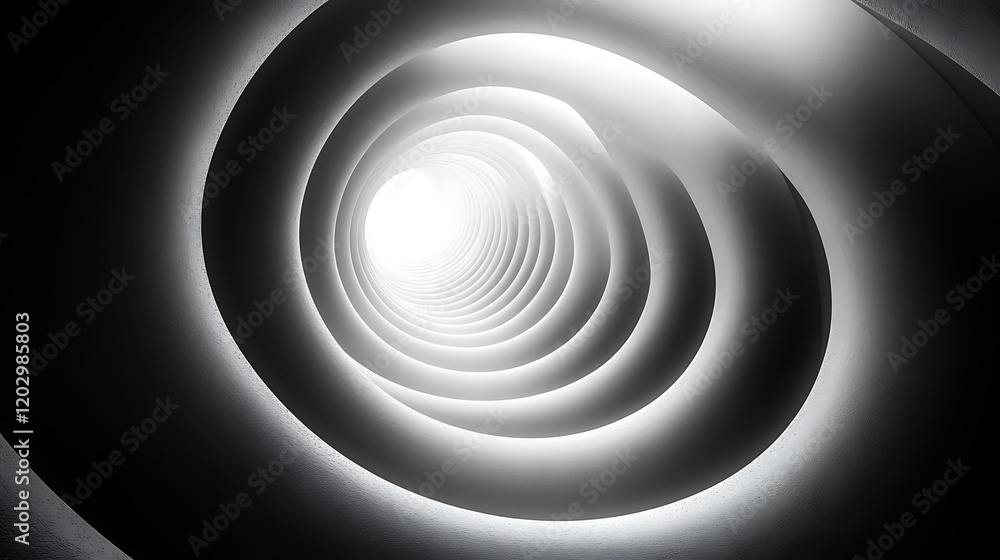 Obraz premium Spiral tunnel light, abstract background, hope concept, website design