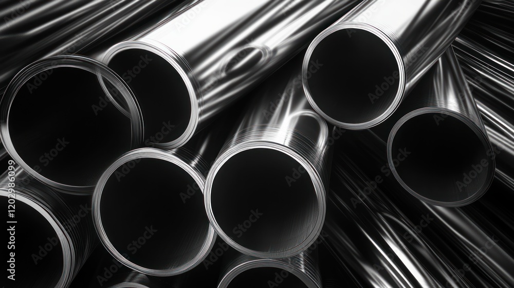 Sleek Steel Cylinders: A Study in Metallic Reflections Sleek Steel Cylinders: A Study in Metallic Reflections