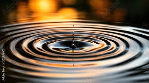 Wallpaper Mural Water Drop Impacting Still Water Sunset Reflection Torontodigital.ca