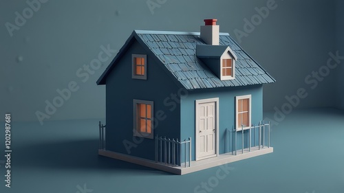 Wallpaper Mural toy house on a white background 3D illustration  Torontodigital.ca
