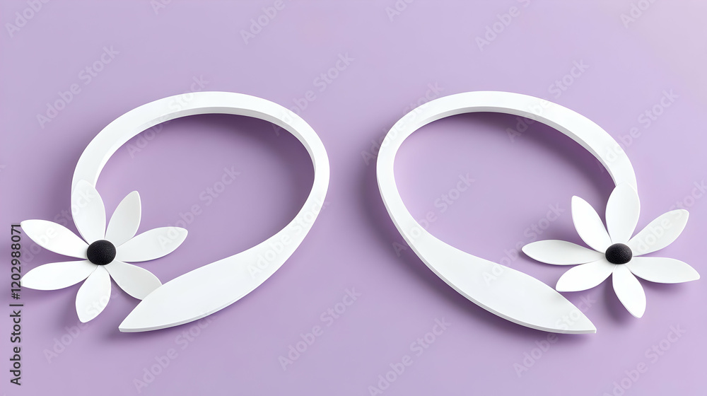 Abstract 3D Render White Flowers Lavender Abstract 3D Render White Flowers Lavender