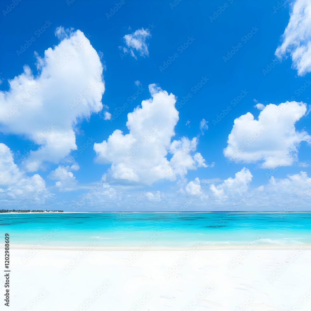Serene Beach Landscape Illustration Serene Beach Landscape Illustration