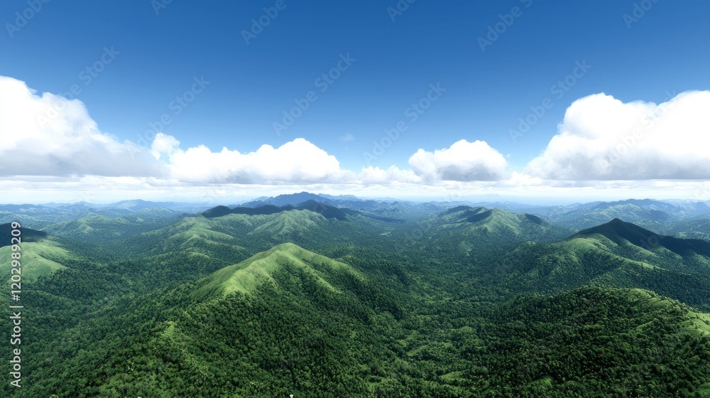 Fototapeta premium Aerial view of mountain range