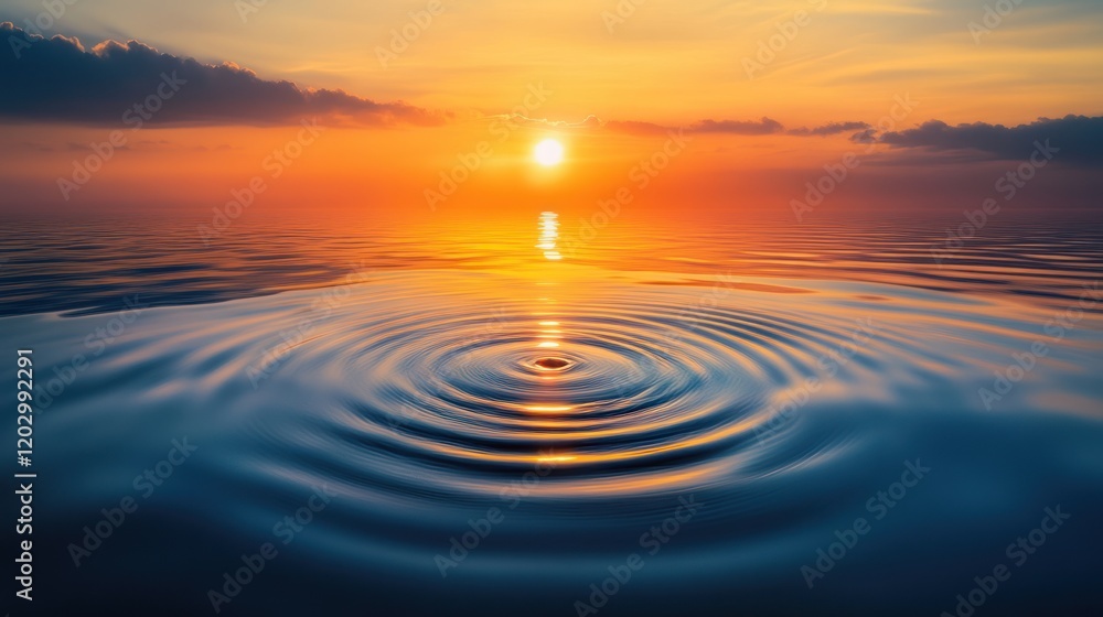 Sunset Reflection Ripples Ocean Water Calm Sunset Reflection Ripples Ocean Water Calm