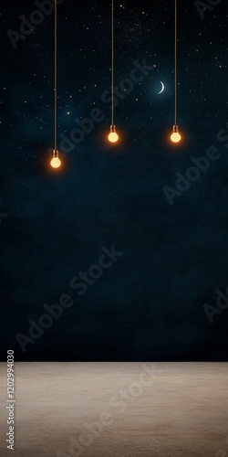 Lunar Purim Glamour Moonlit Nightscape with Carnival Costumes and String Lights - Winter Fantasy Event Planning and Retail Marketing for Cultural Celebrations photo