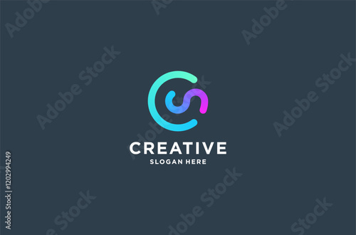 letter CS logo design premium vector.