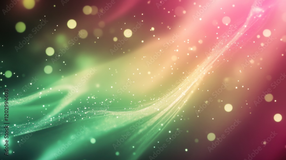 Abstract Green Pink Glowing Wave Background With Lights Abstract Green Pink Glowing Wave Background With Lights