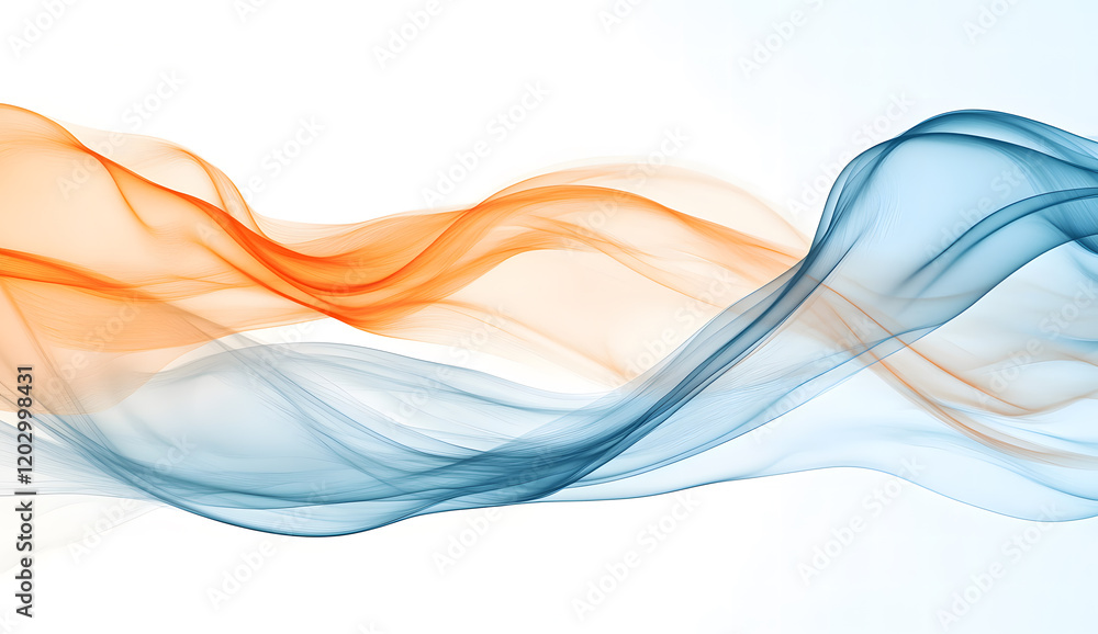 Fototapeta premium Abstract Orange and Blue Flowing Wave Design
