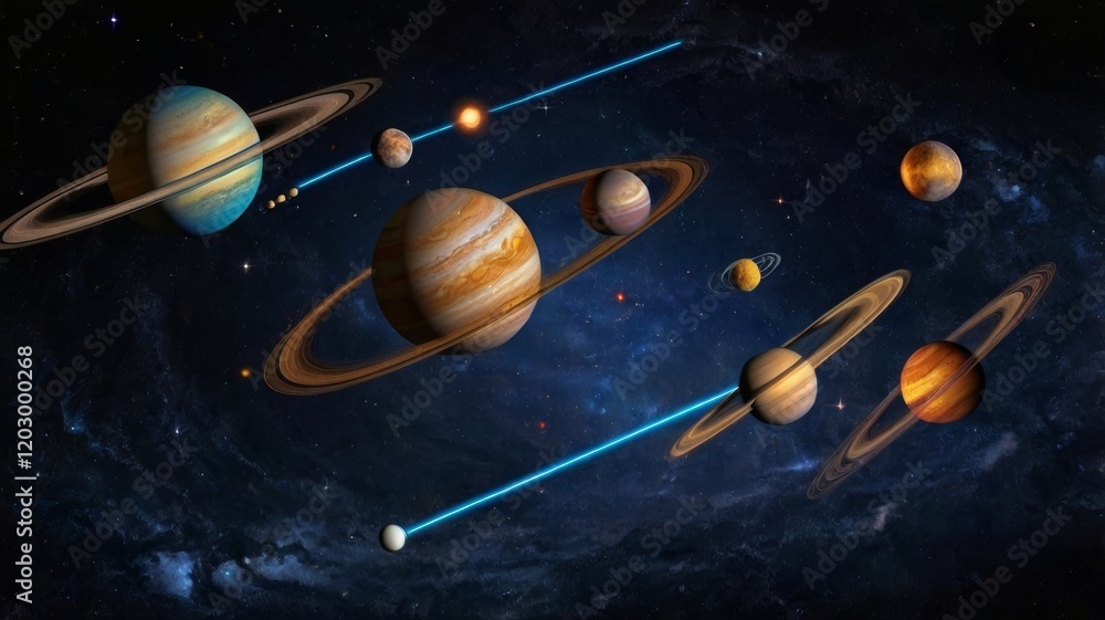 Photo & Art Print Planetary Alignment in a Cosmic Dance With Light ...