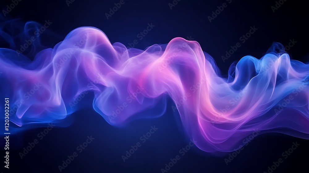 Obraz premium Abstract Purple Blue Swirling Smoke Wave Design