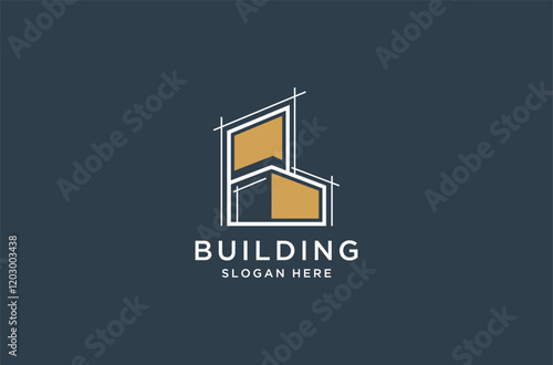 builder logo design premium vector.