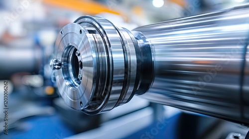 Close-up of a piston ring compressor being used during installation. photo