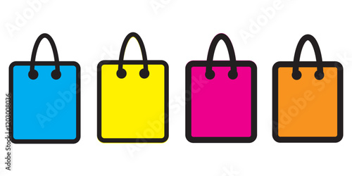 Shopping bag icon. Ecommerce purchasing sign. Online store concept. 