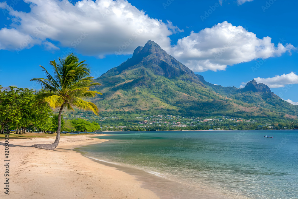 Tropical Beach Landscape with Mountain Tropical Beach Landscape with Mountain