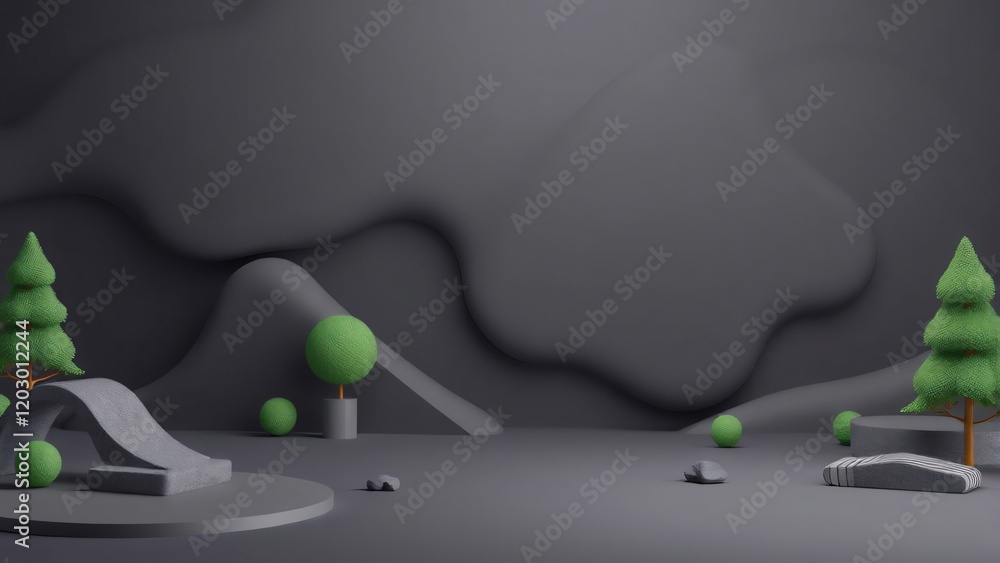 Minimalist 3D Render of Minimalist 3D Render of