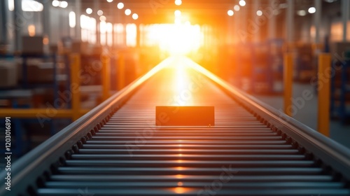 Sunlight streaming through a warehouse conveyor system