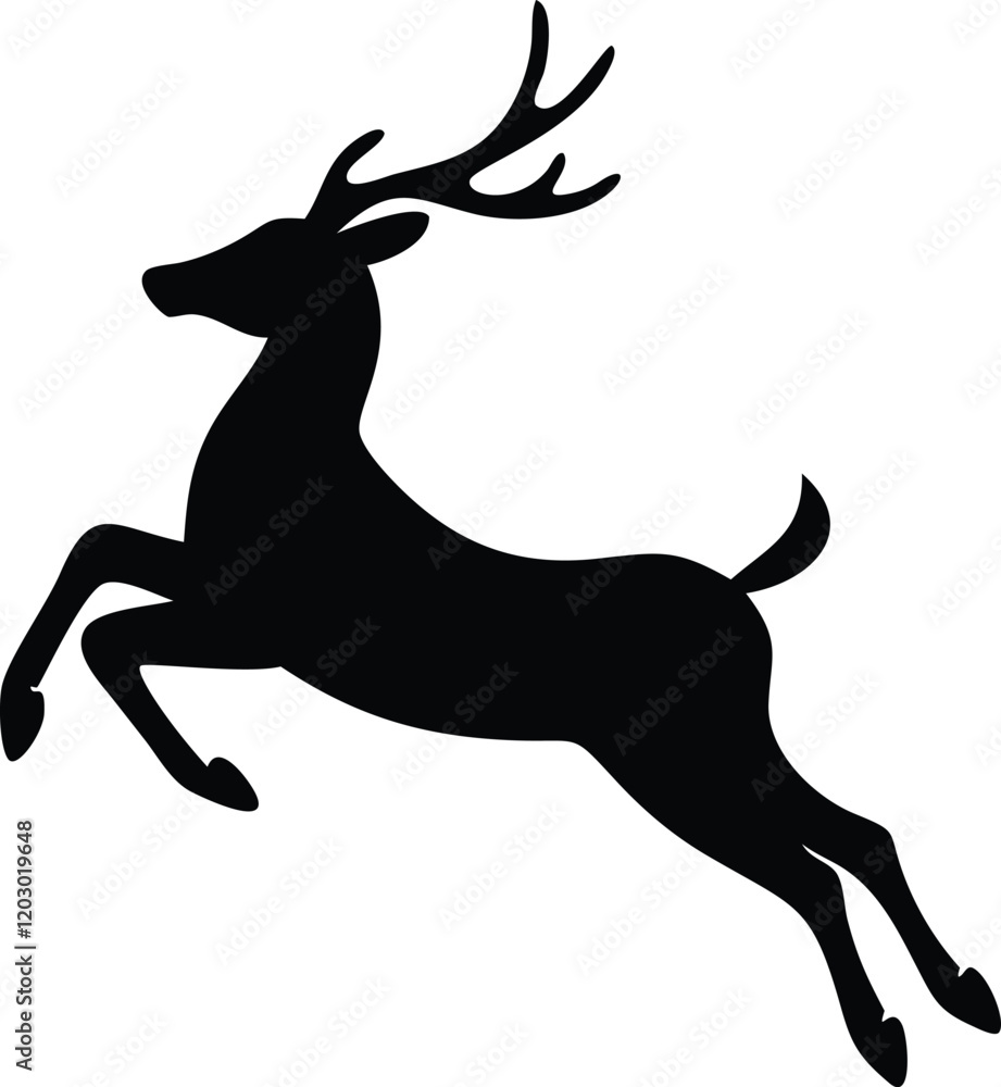 Fototapeta premium Minimalistic Black Deer Design for Wildlife Branding