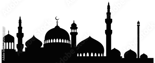 mosque city silhouette