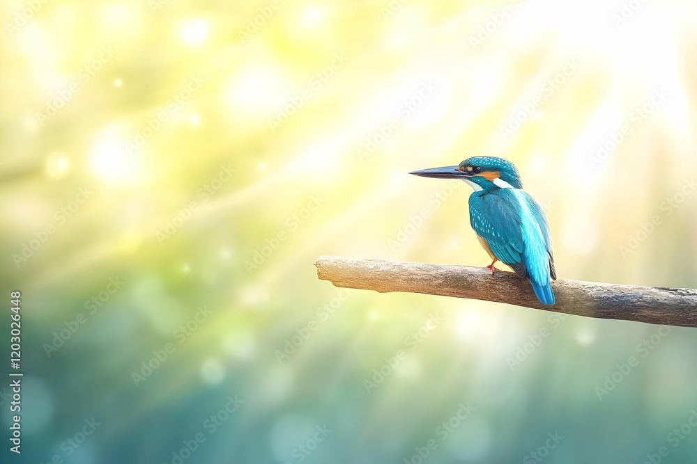Kingfisher Bird Illustration Sunlight Backgroud Kingfisher Bird Illustration Sunlight Backgroud