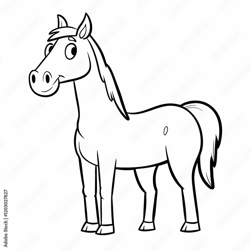 A horse is standing in a field. It has a white face and a black nose. The horse is looking at the camera A horse is standing in a field. It has a white face and a black nose. The horse is looking at the camera